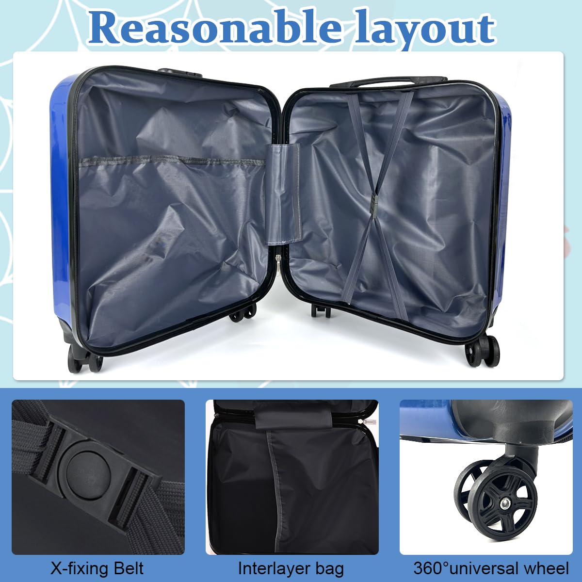PALAY Kids Travel Luggage 20'' Wheeled Luggage with Combination Password Lock Sturdy PC Travel Suitcase Cute Cartoon Spider Man Carry-on Wheeled Luggage Travel Roller Luggage School Gift for Students PALAY Kids Travel Luggage 20'' Wheeled Luggage with Combination Password Lock Sturdy PC Travel Suitcase Cute Cartoon Spider Man Carry-on Wheeled Luggage Travel Roller Luggage School Gift for Students